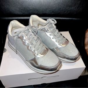 Aldo silver sparkling sneakers